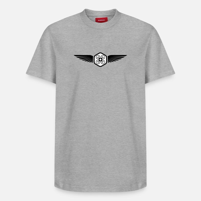 UAV PILOT - Relaxed Unisex Supima Cotton T-Shirt – von SPREAD - Grau meliert