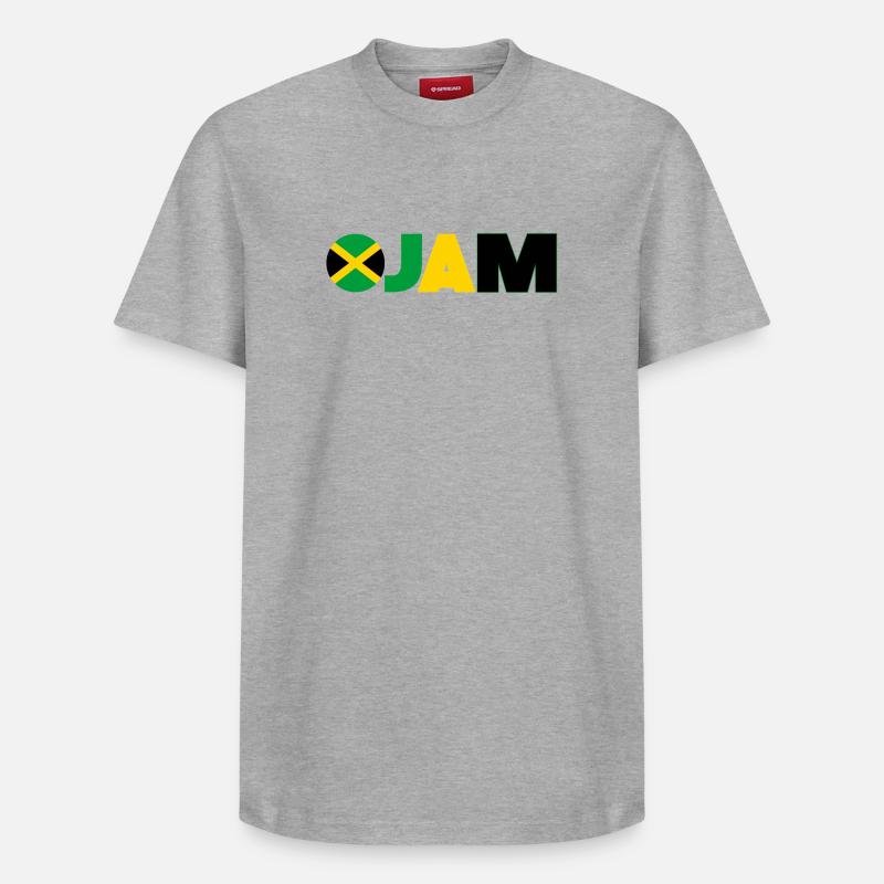 Jamaïque - T-shirt unisexe décontracté en coton Supima – de SPREAD - gris chiné