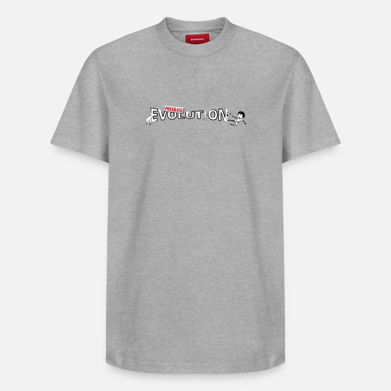 Fussball Evolution | Evolution Design - Relaxed Unisex Supima Cotton T-Shirt – von SPREAD - Grau meliert