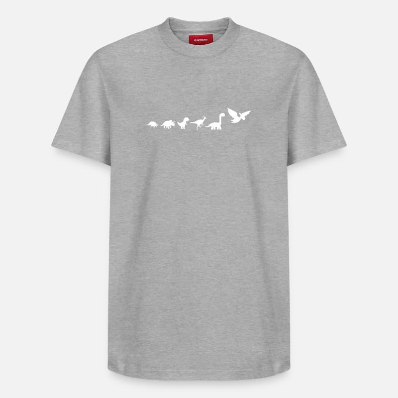 Évolution dinosaures - T-shirt unisexe décontracté en coton Supima – de SPREAD - gris chiné