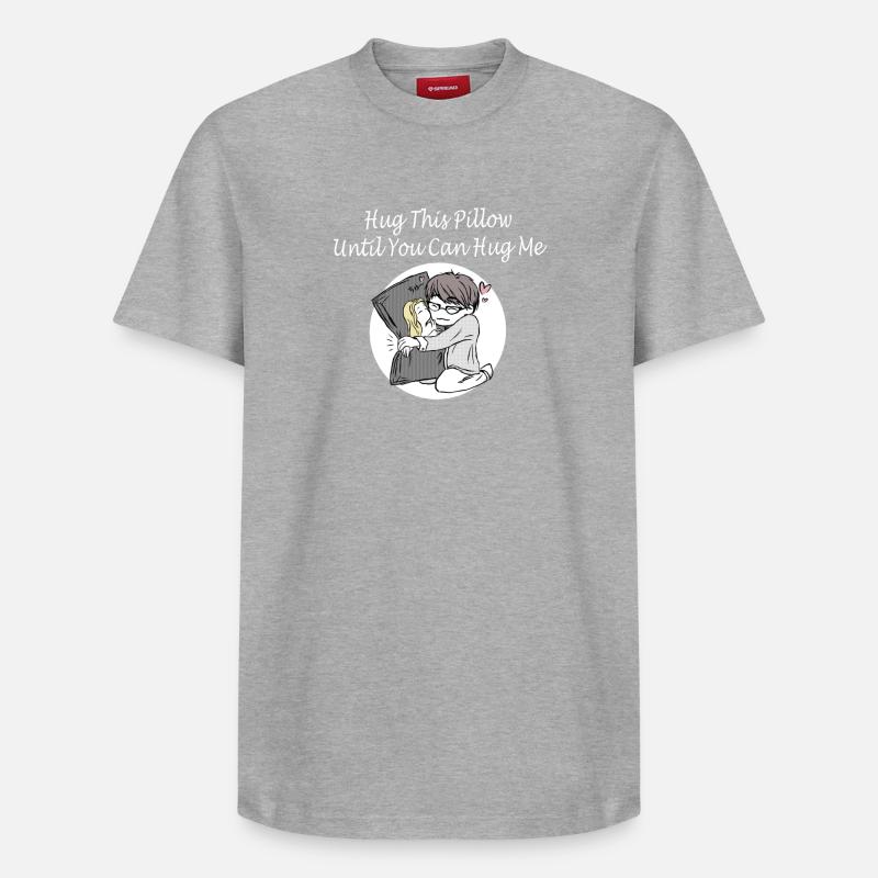 Hug This Pillow Until - Relaxed Unisex Supima Cotton T-Shirt – von SPREAD - Grau meliert