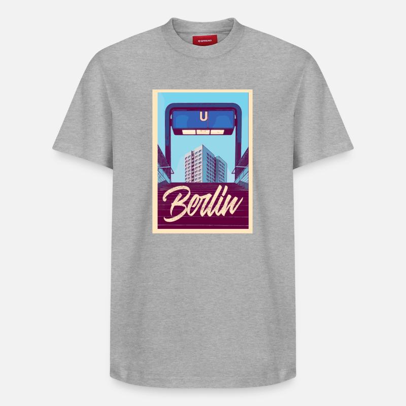 Berlin U-Bahn - T-shirt unisexe décontracté en coton Supima – de SPREAD - gris chiné