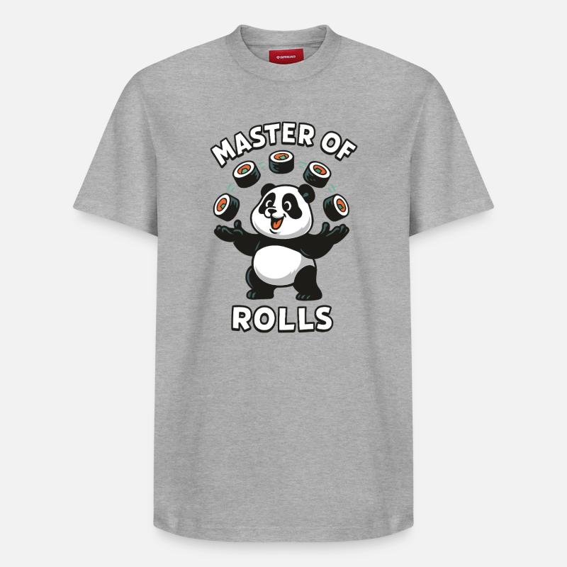 Maître des Rôles Panda - T-shirt unisexe décontracté en coton Supima – de SPREAD - gris chiné