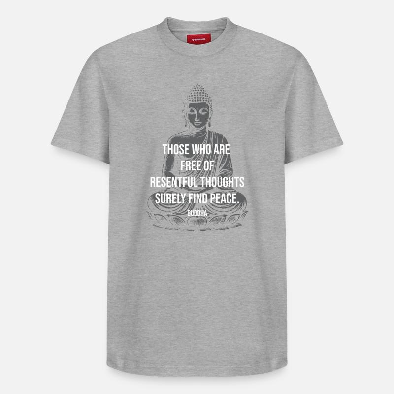 Peaceful Mind Buddha Quote - T-shirt unisexe décontracté en coton Supima – de SPREAD - gris chiné