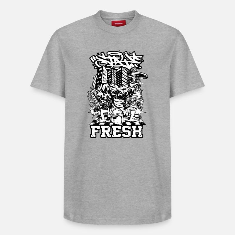 Breakdance | B-Boy | Hip Hop - T-shirt unisexe décontracté en coton Supima – de SPREAD - gris chiné