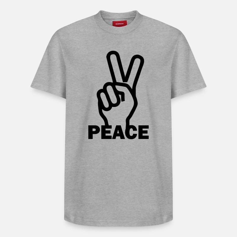 Vrede Frieden - Relaxed Unisex Supima Cotton T-Shirt – von SPREAD - Grau meliert
