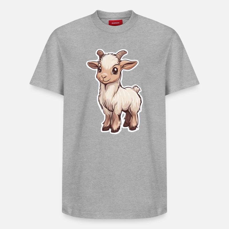 Ziege - Relaxed Unisex Supima Cotton T-Shirt – von SPREAD - Grau meliert