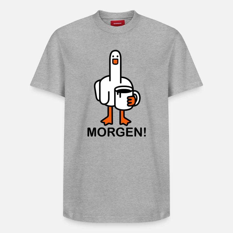 Bonjour! - T-shirt unisexe décontracté en coton Supima – de SPREAD - gris chiné