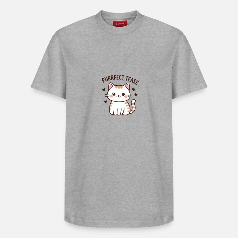 Mignon chat taquiner Slogan - T-shirt unisexe décontracté en coton Supima – de SPREAD - gris chiné