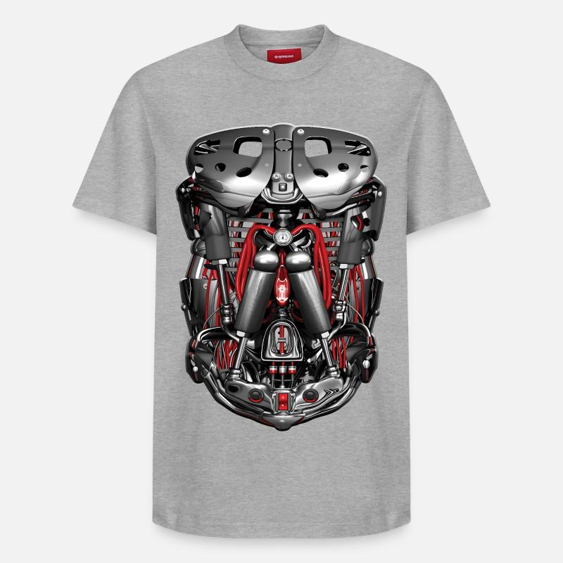 CYBORG ARMOR - geek & scifi - T-shirt unisexe décontracté en coton Supima – de SPREAD - gris chiné