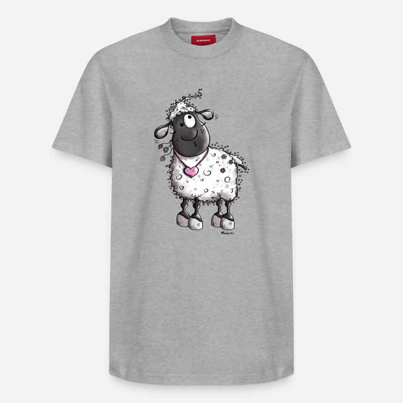Verträumtes Schaf - Relaxed Unisex Supima Cotton T-Shirt – von SPREAD - Grau meliert