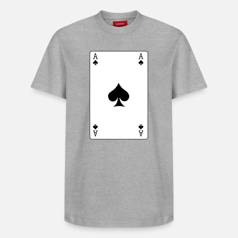 Carte à jouer As de pique - T-shirt unisexe décontracté en coton Supima – de SPREAD - gris chiné