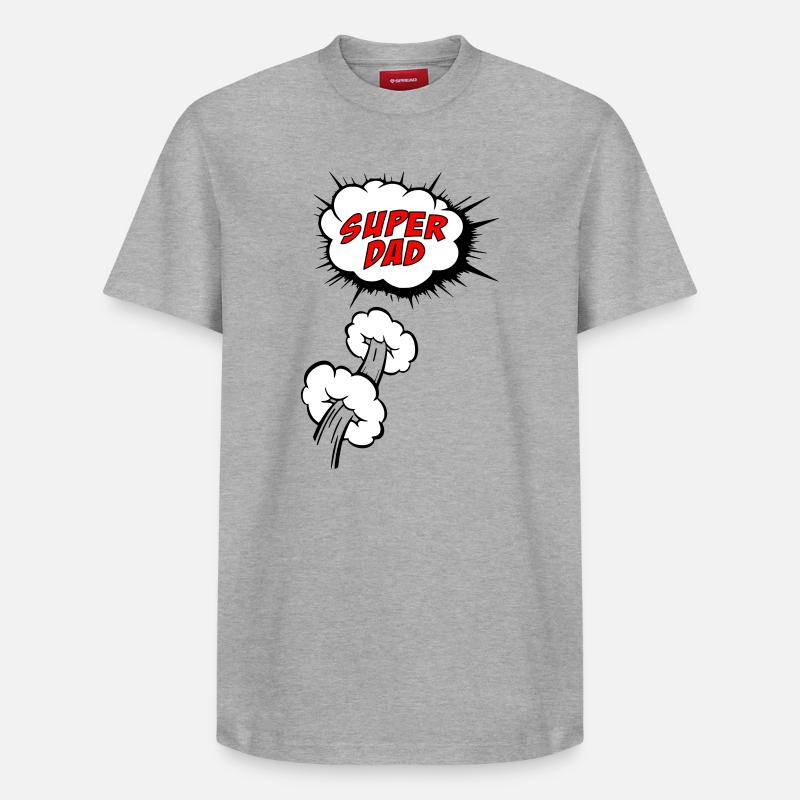 Super dad - T-shirt unisexe décontracté en coton Supima – de SPREAD - gris chiné