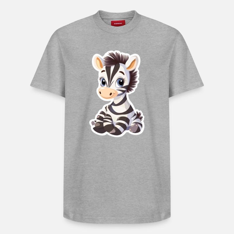 Zebra - Relaxed Unisex Supima Cotton T-Shirt – von SPREAD - Grau meliert
