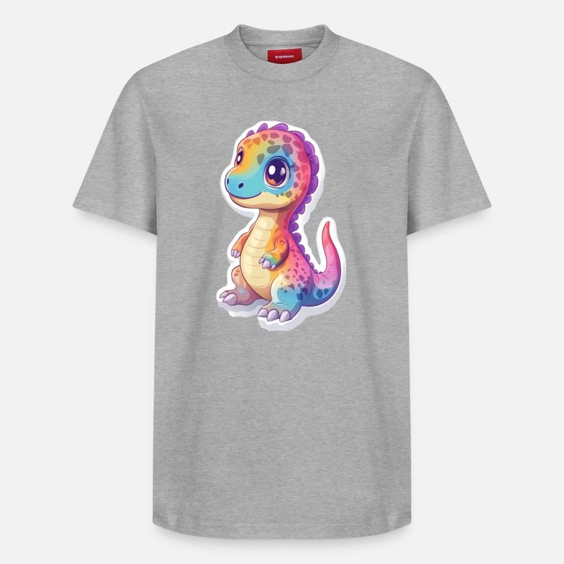 Dinosaure - T-shirt unisexe décontracté en coton Supima – de SPREAD - gris chiné