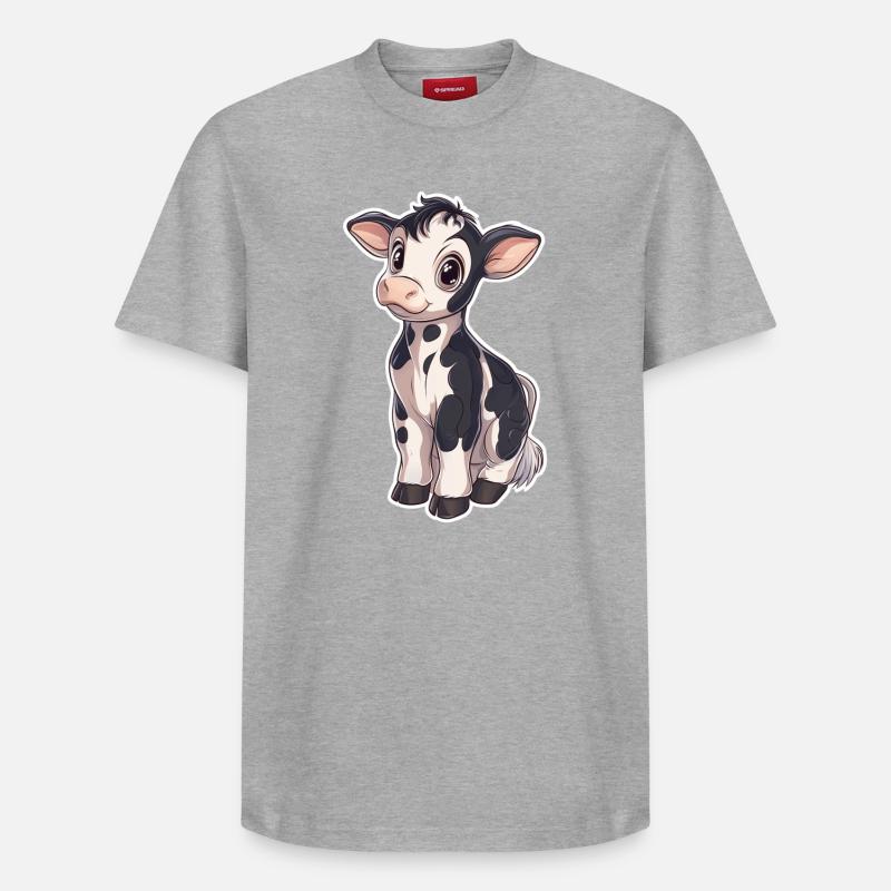 Kuh - Relaxed Unisex Supima Cotton T-Shirt – von SPREAD - Grau meliert
