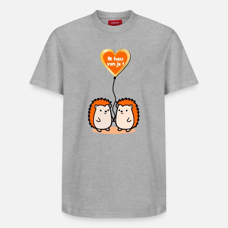 Ich liebe euch, Igel - Relaxed Unisex Supima Cotton T-Shirt – von SPREAD - Grau meliert