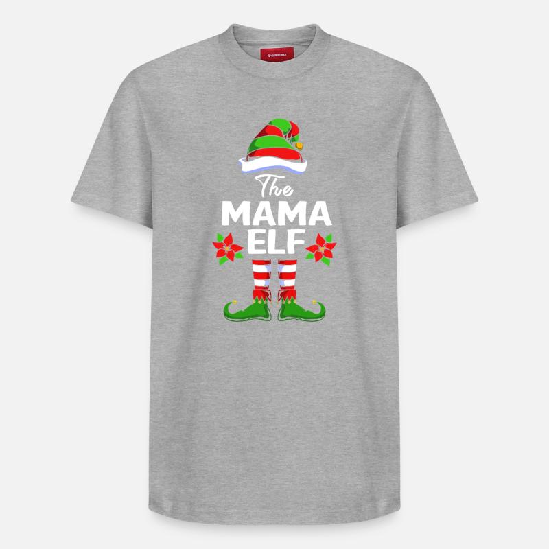 Elfe Elf Weihnachtsgeschenk Mutter Mama - Relaxed Unisex Supima Cotton T-Shirt – von SPREAD - Grau meliert