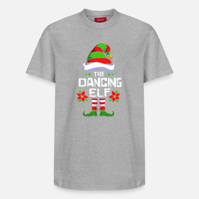 Elfe dansant Elfe Cadeau de Noël - T-shirt unisexe décontracté en coton Supima – de SPREAD - gris chiné