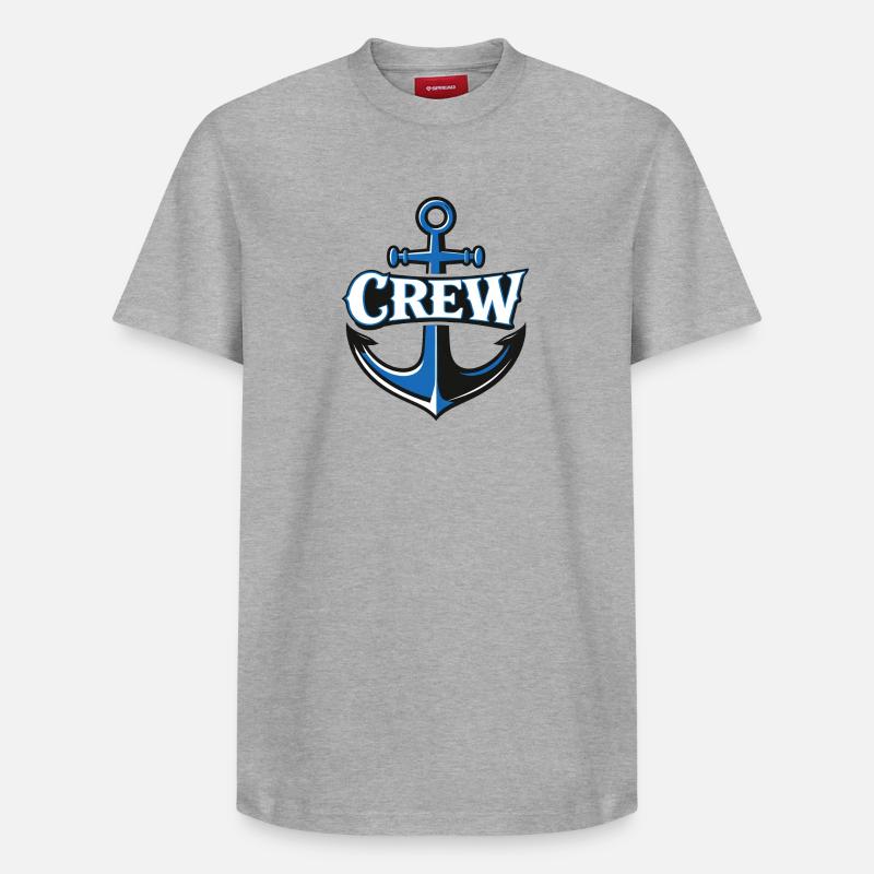 Logo de l’équipe d’ancre - T-shirt unisexe décontracté en coton Supima – de SPREAD - gris chiné