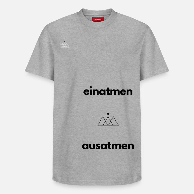Inspire, expire - T-shirt unisexe décontracté en coton Supima – de SPREAD - gris chiné