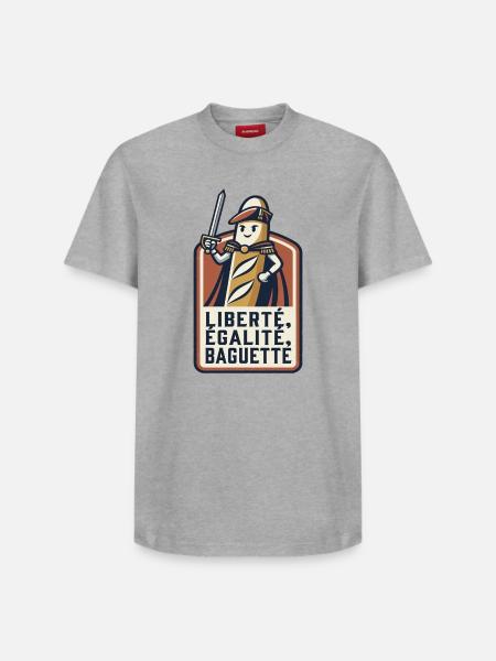 La baguette patriote 🇫🇷 - T-shirt unisexe décontracté en coton Supima – de SPREAD - gris chiné