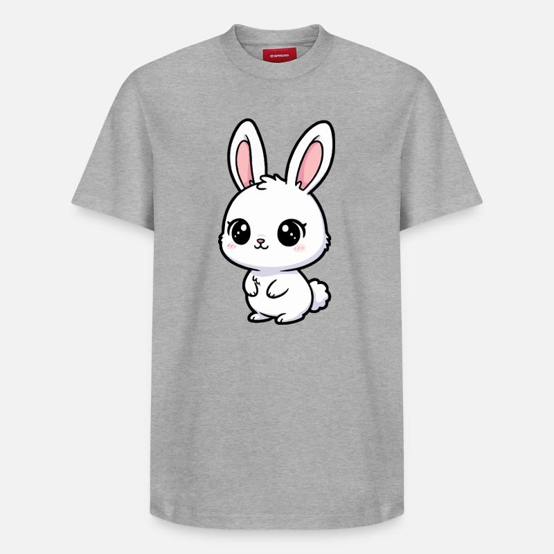Doux dessin animé de lapin kawaii - T-shirt unisexe décontracté en coton Supima – de SPREAD - gris chiné