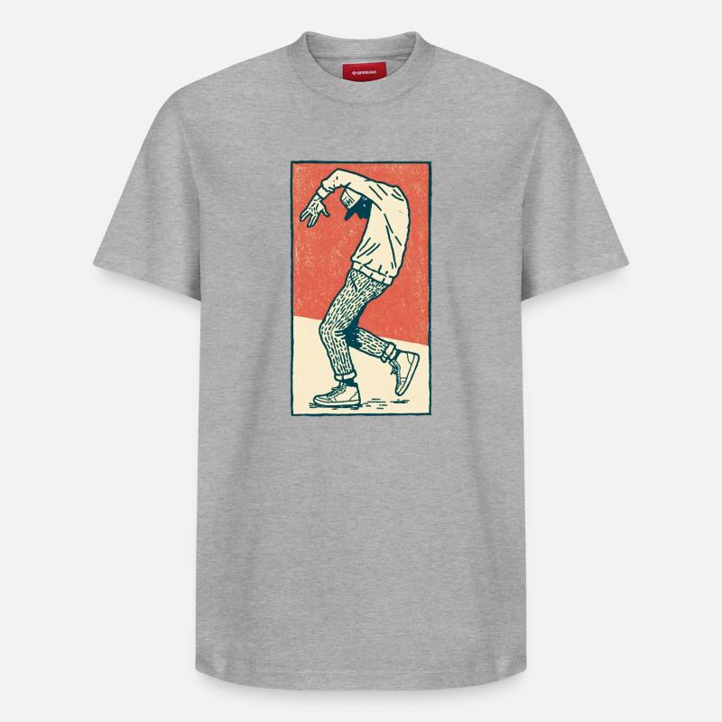 Danseur masculin #2 - T-shirt unisexe décontracté en coton Supima – de SPREAD - gris chiné
