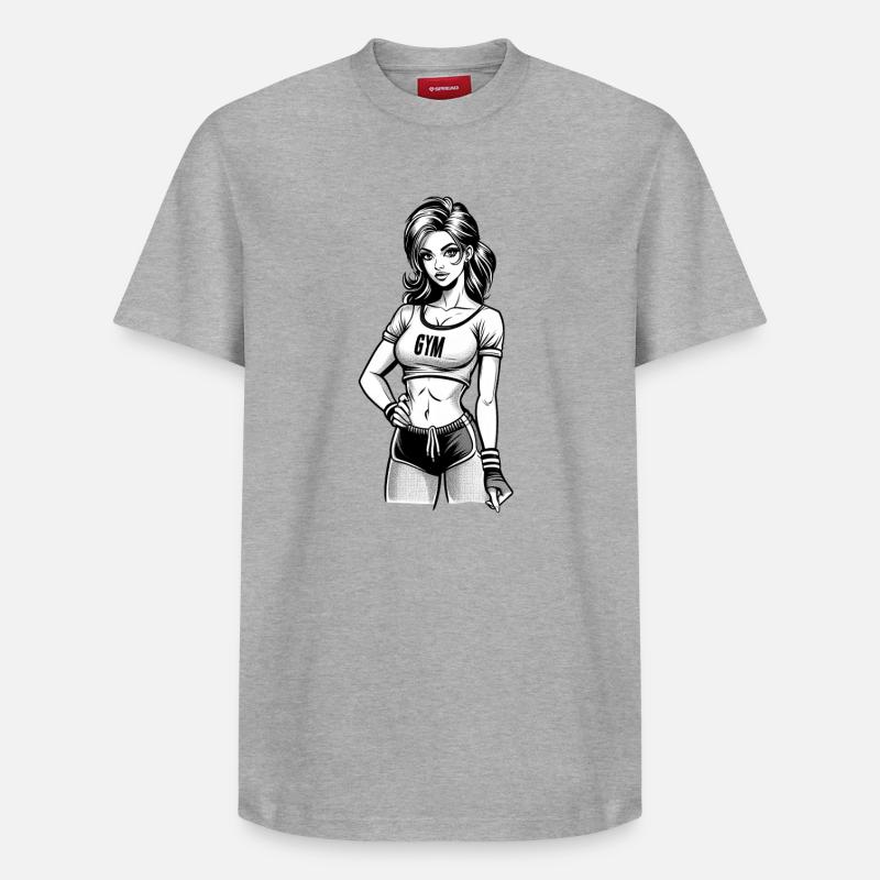 Fille de gym - T-shirt unisexe décontracté en coton Supima – de SPREAD - gris chiné
