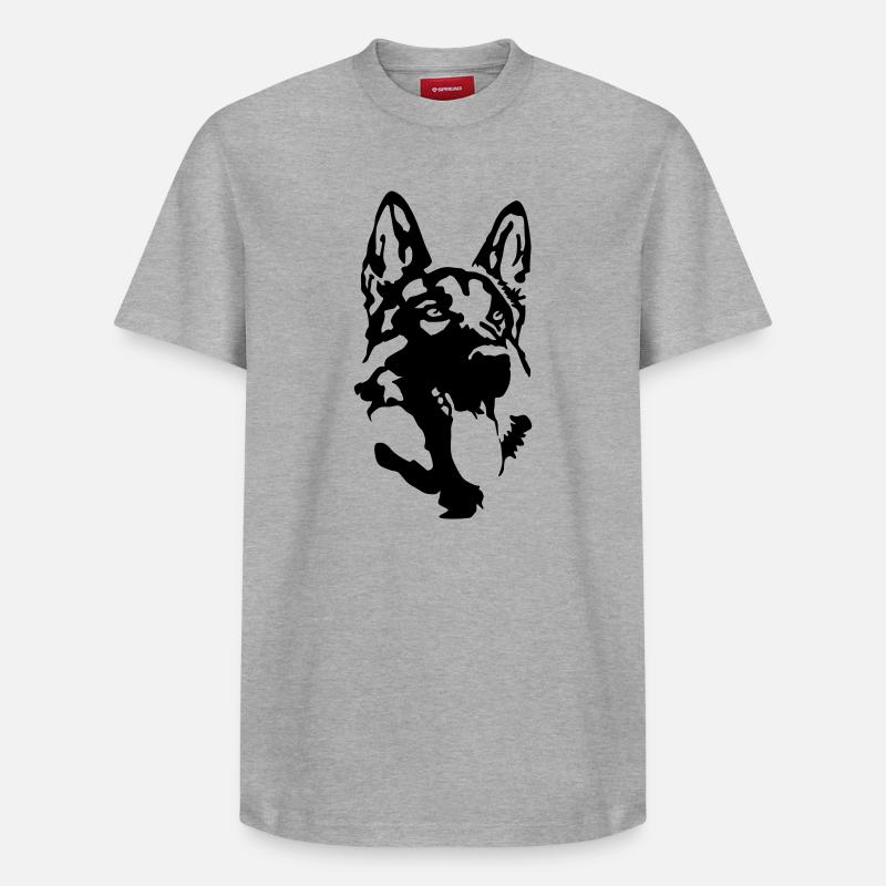 deutscher_schaeferhund - T-shirt unisexe décontracté en coton Supima – de SPREAD - gris chiné