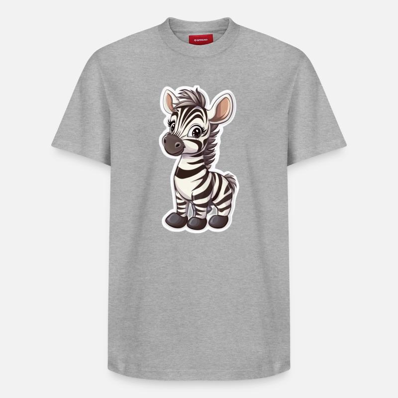 Zèbre - T-shirt unisexe décontracté en coton Supima – de SPREAD - gris chiné