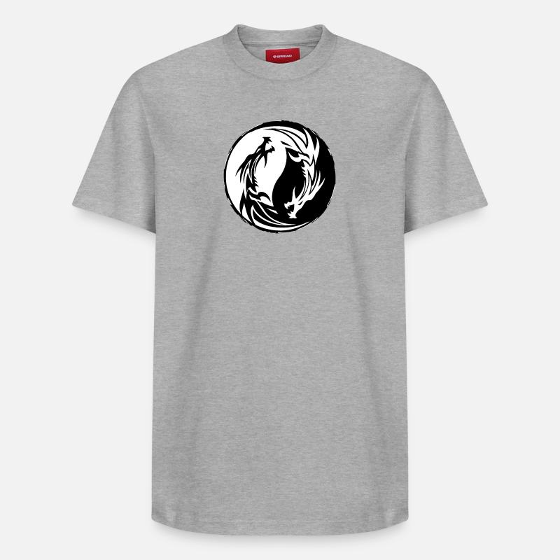 Dragon Yin Yang - T-shirt unisexe décontracté en coton Supima – de SPREAD - gris chiné
