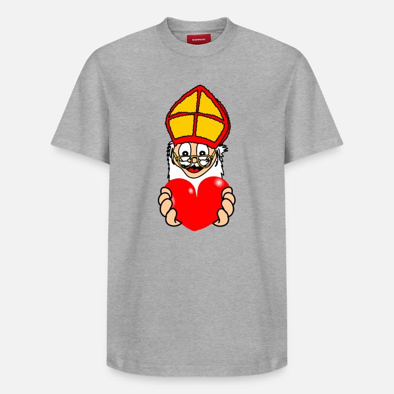 Sinterklaas avec du cœur - T-shirt unisexe décontracté en coton Supima – de SPREAD - gris chiné