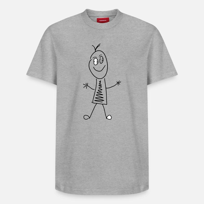 Strich Figur - Relaxed Unisex Supima Cotton T-Shirt – von SPREAD - Grau meliert