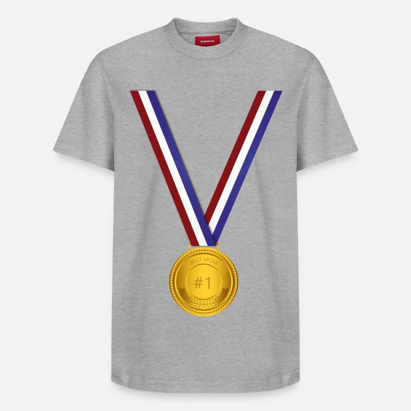 Medaille d'Excellence Maman - T-shirt unisexe décontracté en coton Supima – de SPREAD - gris chiné