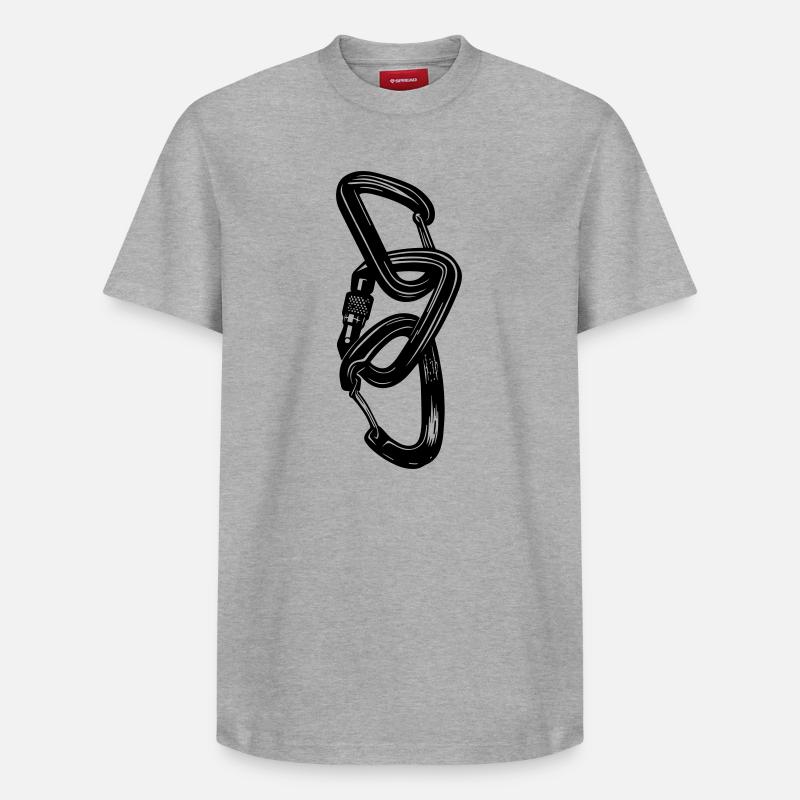 3 Karabiner – Klettern verbindet - Relaxed Unisex Supima Cotton T-Shirt – von SPREAD - Grau meliert