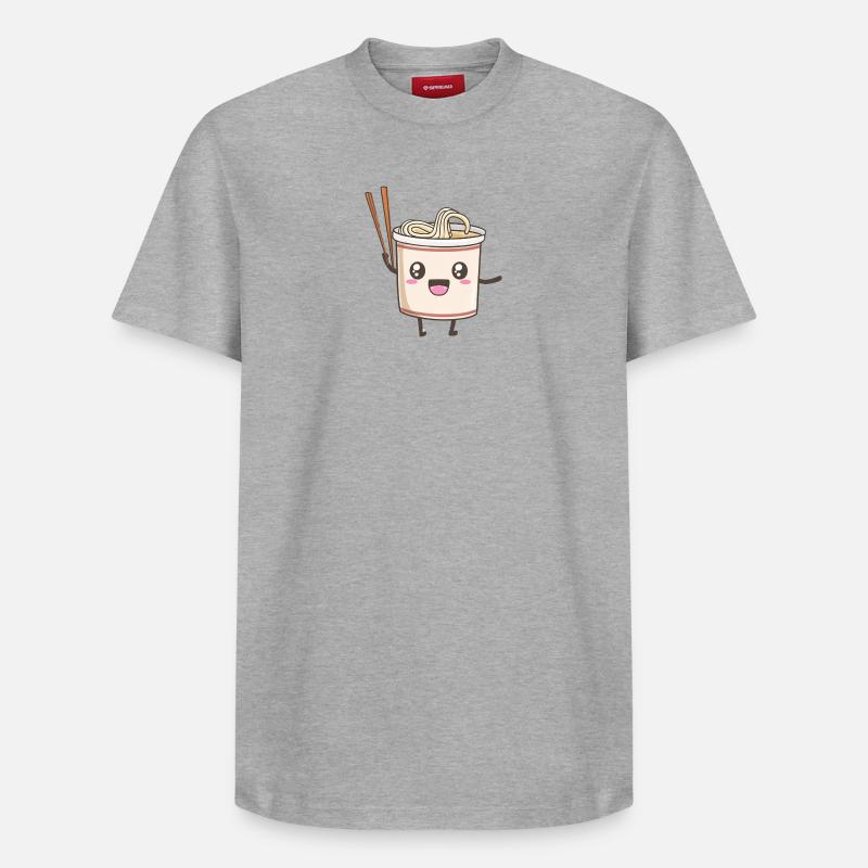 Conception de nouilles instantanée mignonne - T-shirt unisexe décontracté en coton Supima – de SPREAD - gris chiné