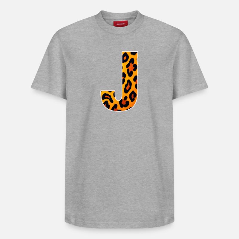 Lettre LeopardJ - T-shirt unisexe décontracté en coton Supima – de SPREAD - gris chiné