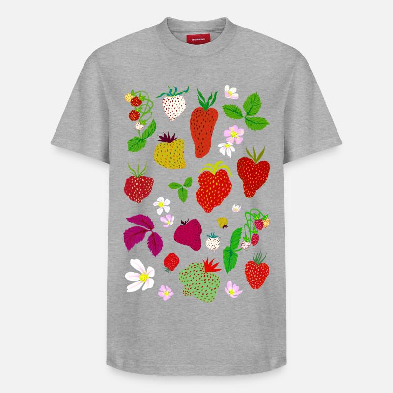 FRAISES - T-shirt unisexe décontracté en coton Supima – de SPREAD - gris chiné
