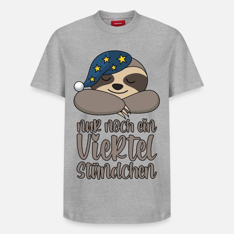 Plus qu’un quart d’heure - Paresseux - T-shirt unisexe décontracté en coton Supima – de SPREAD - gris chiné
