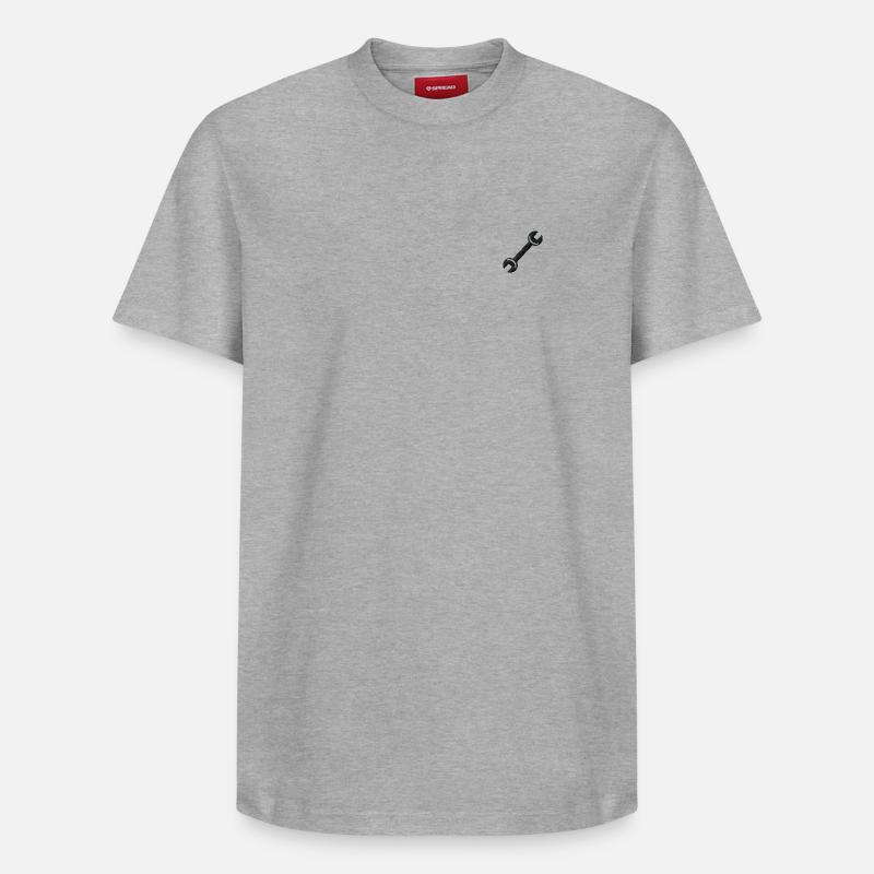 Clé brodée - T-shirt unisexe décontracté en coton Supima – de SPREAD - gris chiné