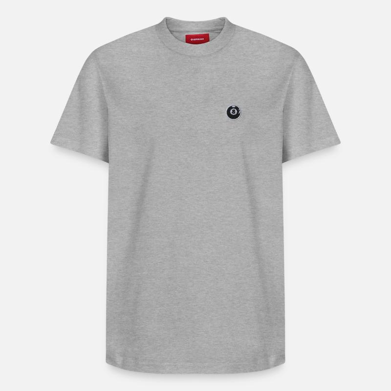 Boule de billard brodée - T-shirt unisexe décontracté en coton Supima – de SPREAD - gris chiné