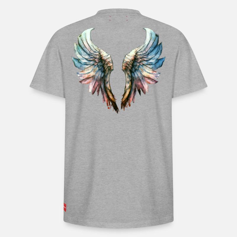 Ailes d'ange - T-shirt unisexe décontracté en coton Supima – de SPREAD - gris chiné