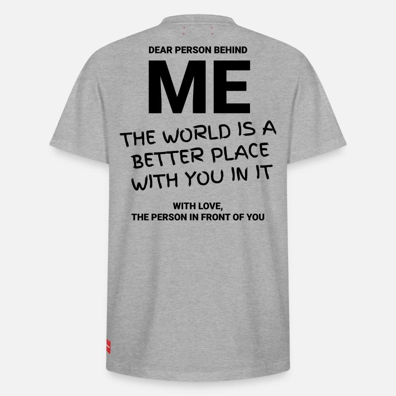 CHÈRE PERSONNE DERRIÈRE MOI - T-shirt unisexe décontracté en coton Supima – de SPREAD - gris chiné