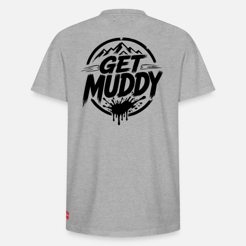 Get Muddy - Logo noir - T-shirt unisexe décontracté en coton Supima – de SPREAD - gris chiné
