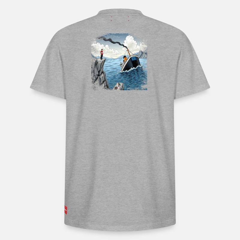 Satire Schweizer Neutralitat - Relaxed Unisex Supima Cotton T-Shirt – von SPREAD - Grau meliert