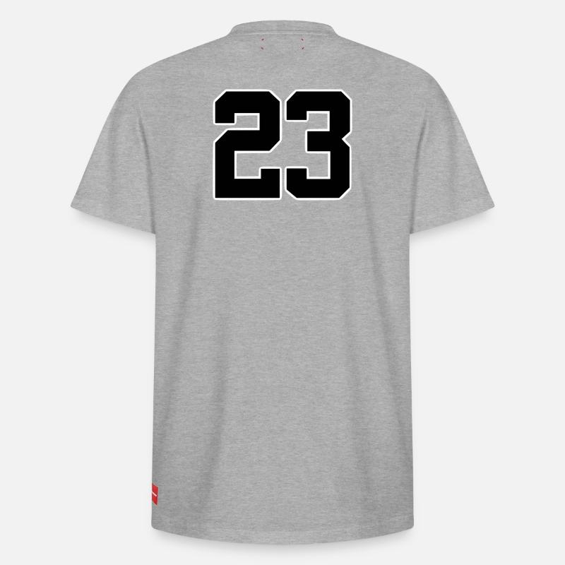 Numéro 23 Design Athlétique - T-shirt unisexe décontracté en coton Supima – de SPREAD - gris chiné
