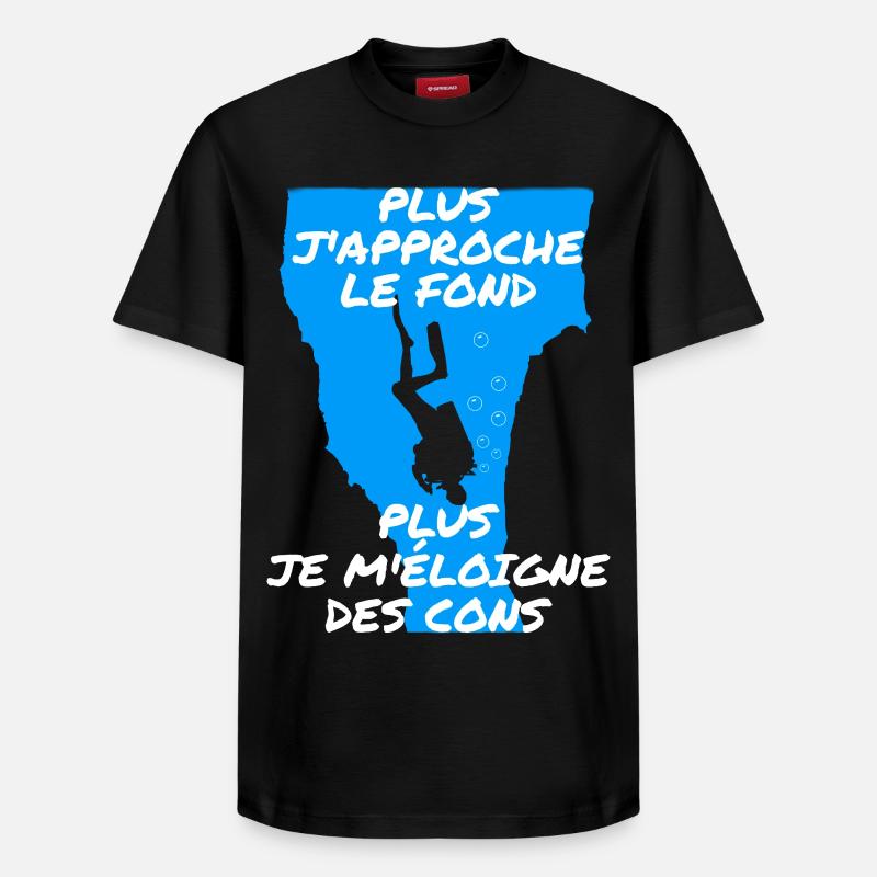 Plus j'approche le fond - T-shirt unisexe décontracté en coton Supima – de SPREAD - noir