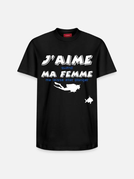 J'aime ma femme - T-shirt unisexe décontracté en coton Supima – de SPREAD - noir
