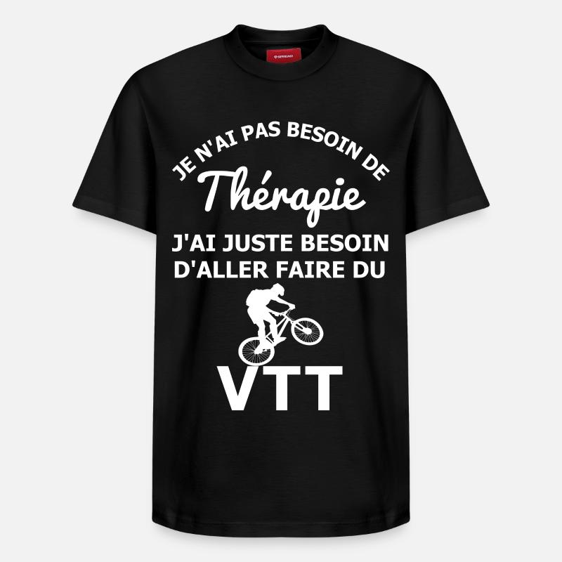 Thérapie VTT - T-shirt unisexe décontracté en coton Supima – de SPREAD - noir